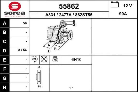 EAI 55862 - Alternator furqanavto.az