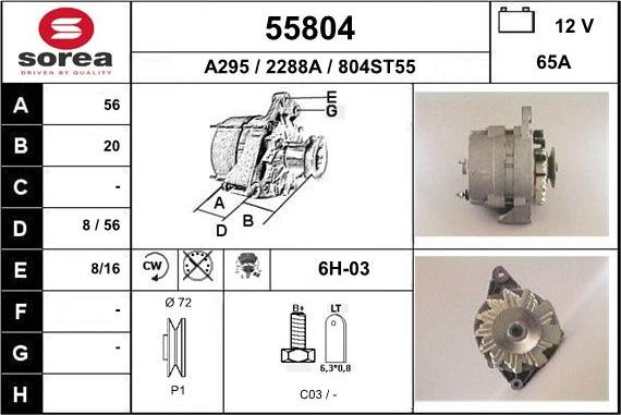 EAI 55804 - Alternator furqanavto.az