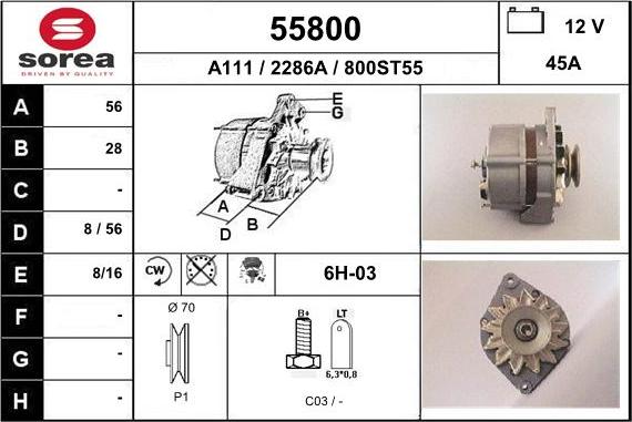 EAI 55800 - Alternator furqanavto.az