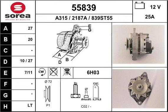 EAI 55839 - Alternator furqanavto.az