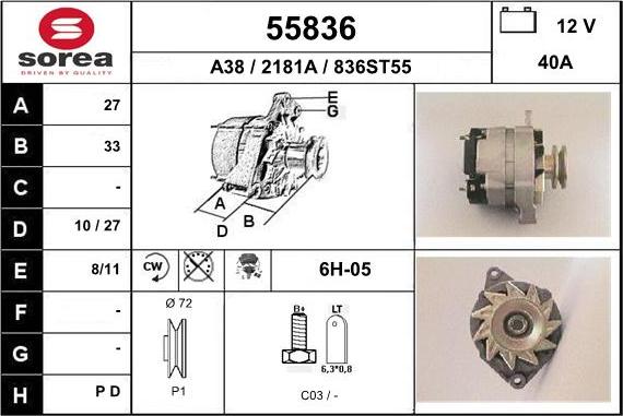 EAI 55836 - Alternator furqanavto.az