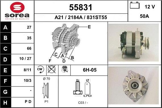 EAI 55831 - Alternator furqanavto.az