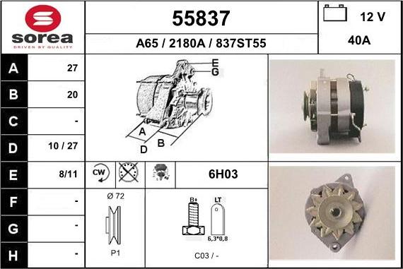 EAI 55837 - Alternator furqanavto.az