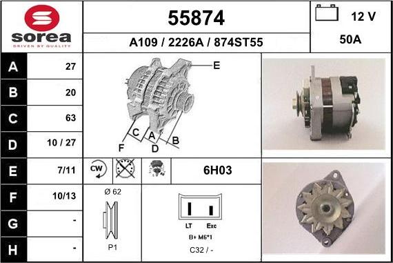 EAI 55874 - Alternator furqanavto.az