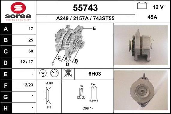 EAI 55743 - Alternator furqanavto.az