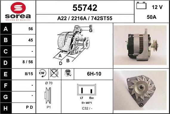 EAI 55742 - Alternator furqanavto.az