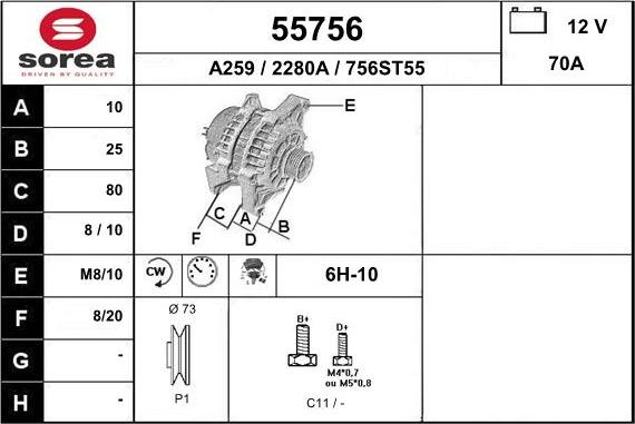 EAI 55756 - Alternator furqanavto.az