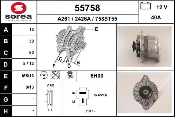 EAI 55758 - Alternator furqanavto.az