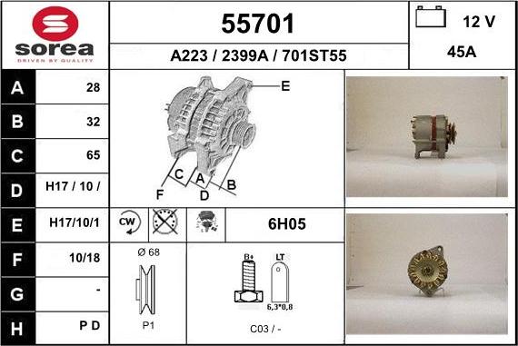 EAI 55701 - Alternator furqanavto.az