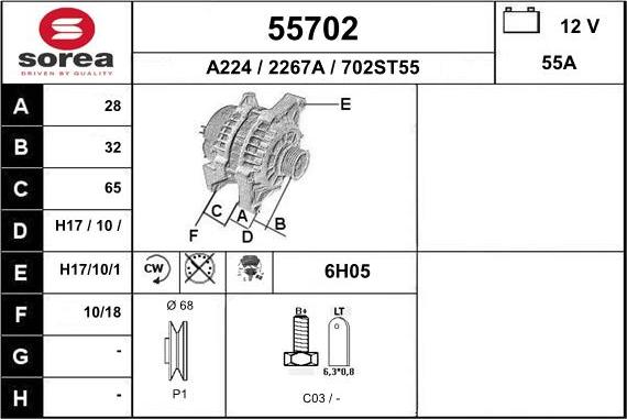 EAI 55702 - Alternator furqanavto.az