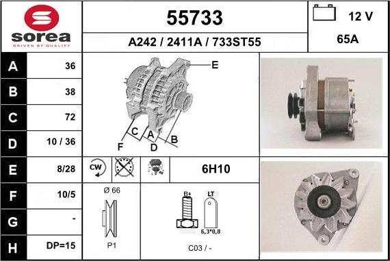 EAI 55733 - Alternator furqanavto.az