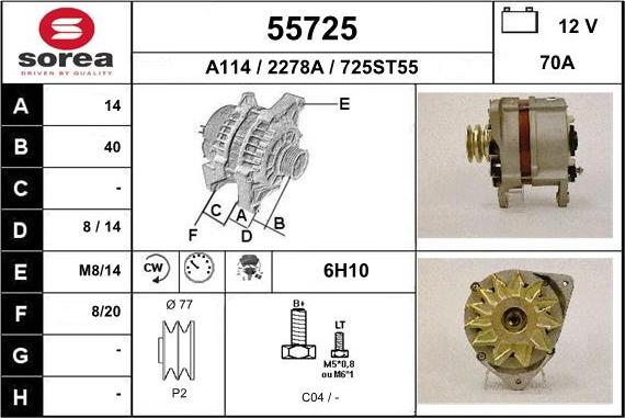 EAI 55725 - Alternator furqanavto.az