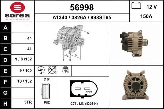 EAI 56998 - Alternator furqanavto.az