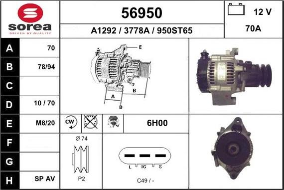 EAI 56950 - Alternator furqanavto.az