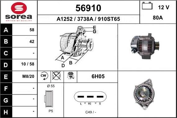 EAI 56910 - Alternator furqanavto.az