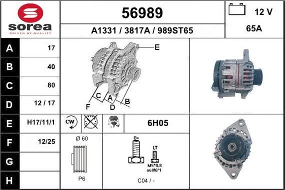 EAI 56989 - Alternator furqanavto.az