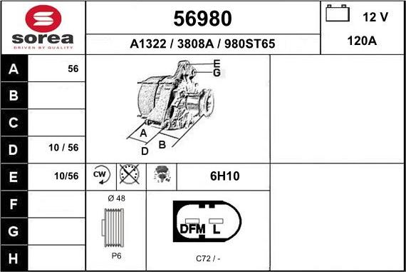 EAI 56980 - Alternator furqanavto.az
