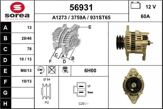EAI 56931 - Alternator furqanavto.az