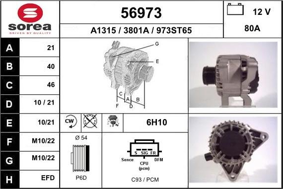 EAI 56973 - Alternator furqanavto.az