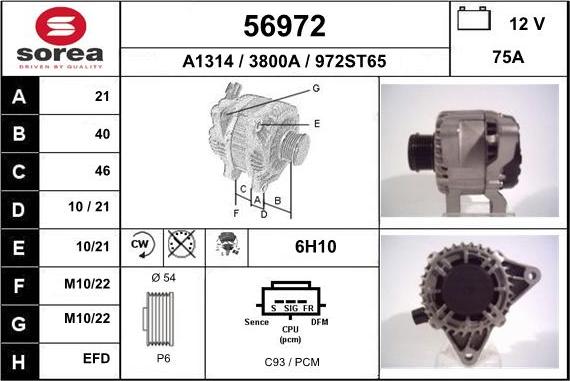 EAI 56972 - Alternator furqanavto.az