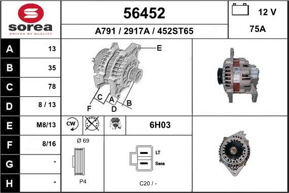 EAI 56452 - Alternator furqanavto.az