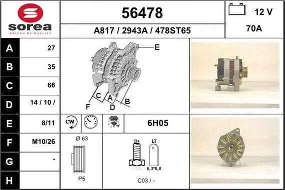 EAI 56478 - Alternator furqanavto.az