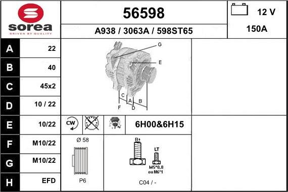 EAI 56598 - Alternator furqanavto.az