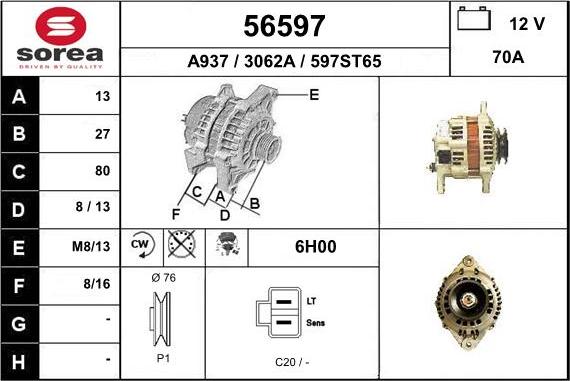 EAI 56597 - Alternator furqanavto.az