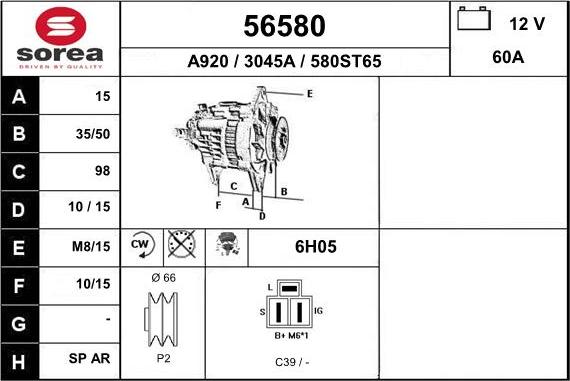 EAI 56580 - Alternator furqanavto.az