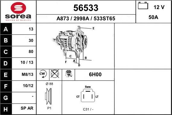 EAI 56533 - Alternator furqanavto.az