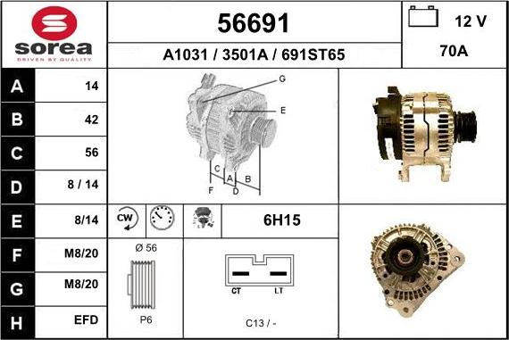 EAI 56691 - Alternator furqanavto.az