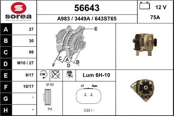 EAI 56643 - Alternator furqanavto.az