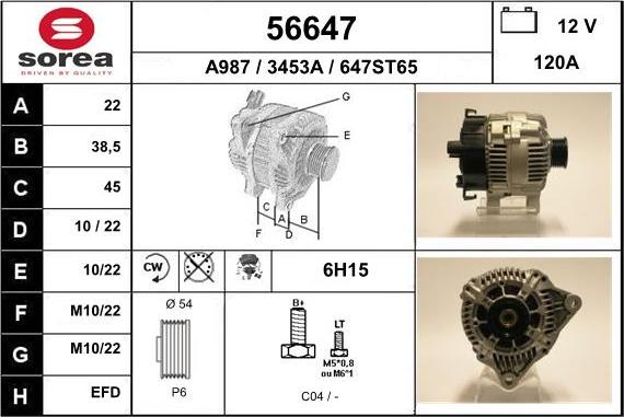 EAI 56647 - Alternator furqanavto.az