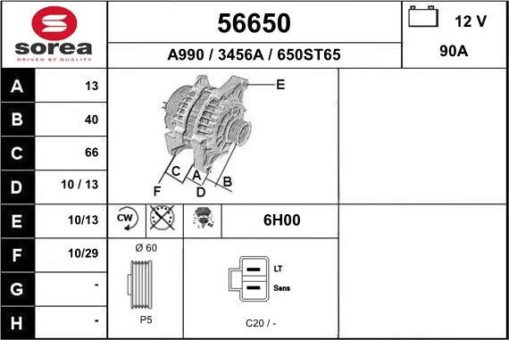 EAI 56650 - Alternator furqanavto.az