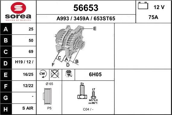 EAI 56653 - Alternator furqanavto.az