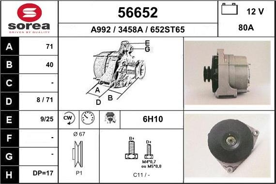 EAI 56652 - Alternator furqanavto.az