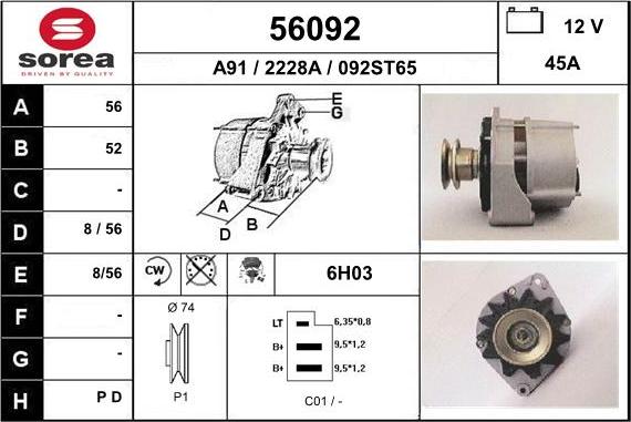 EAI 56092 - Alternator furqanavto.az