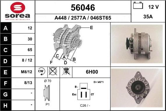 EAI 56046 - Alternator furqanavto.az