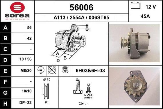 EAI 56006 - Alternator furqanavto.az