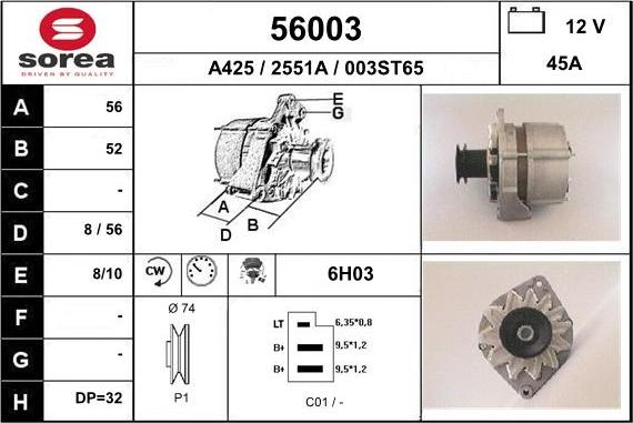 EAI 56003 - Alternator furqanavto.az