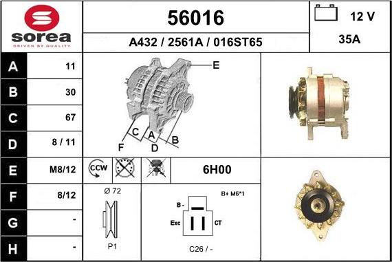 EAI 56016 - Alternator furqanavto.az