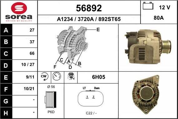 EAI 56892 - Alternator furqanavto.az