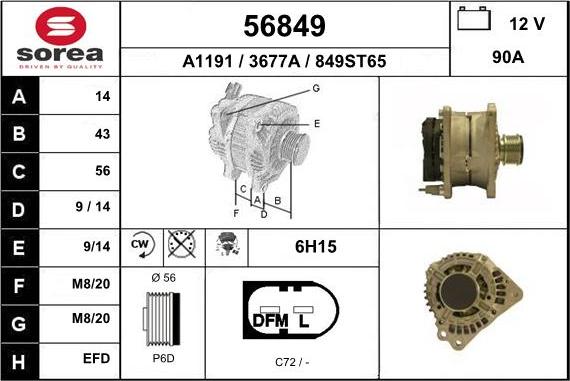 EAI 56849 - Alternator furqanavto.az