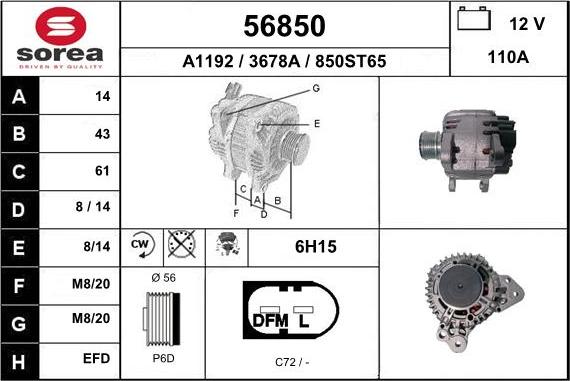 EAI 56850 - Alternator furqanavto.az