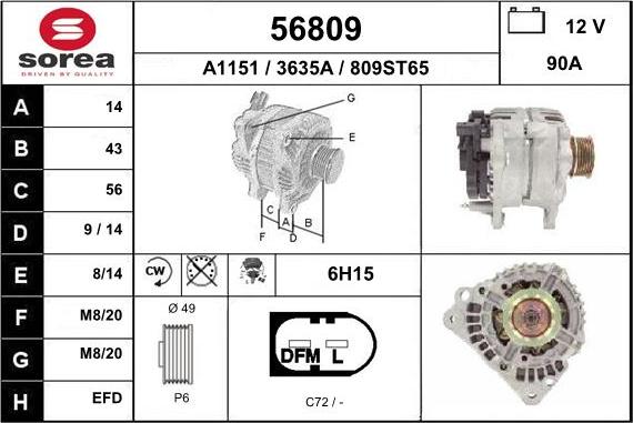 EAI 56809 - Alternator furqanavto.az