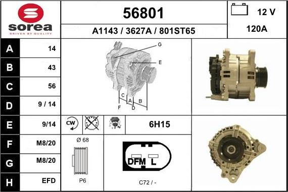 EAI 56801 - Alternator furqanavto.az