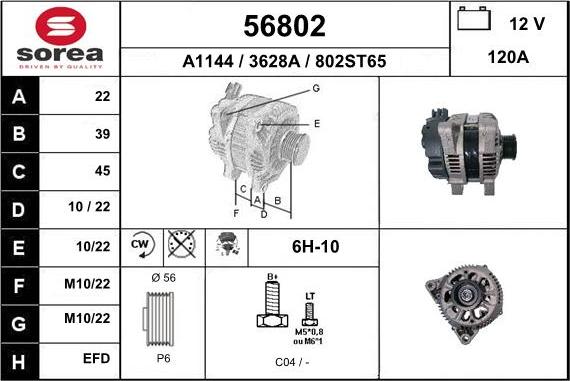 EAI 56802 - Alternator furqanavto.az