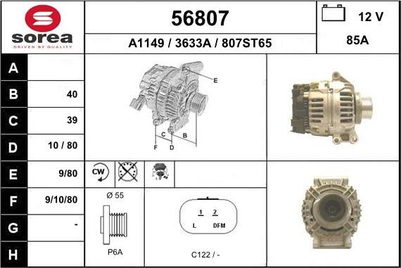 EAI 56807 - Alternator furqanavto.az