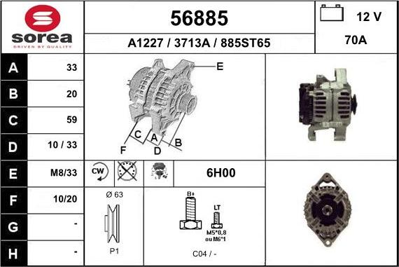 EAI 56885 - Alternator furqanavto.az