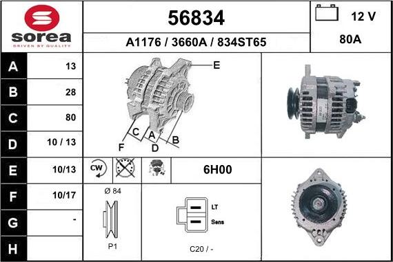 EAI 56834 - Alternator furqanavto.az